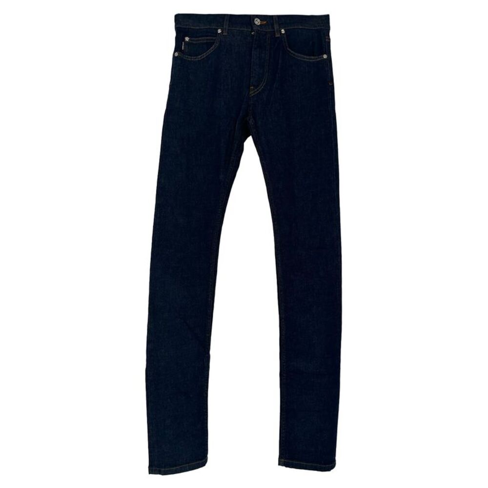 Versace Tailor-Fit Jeans in Navy Blue Cotton